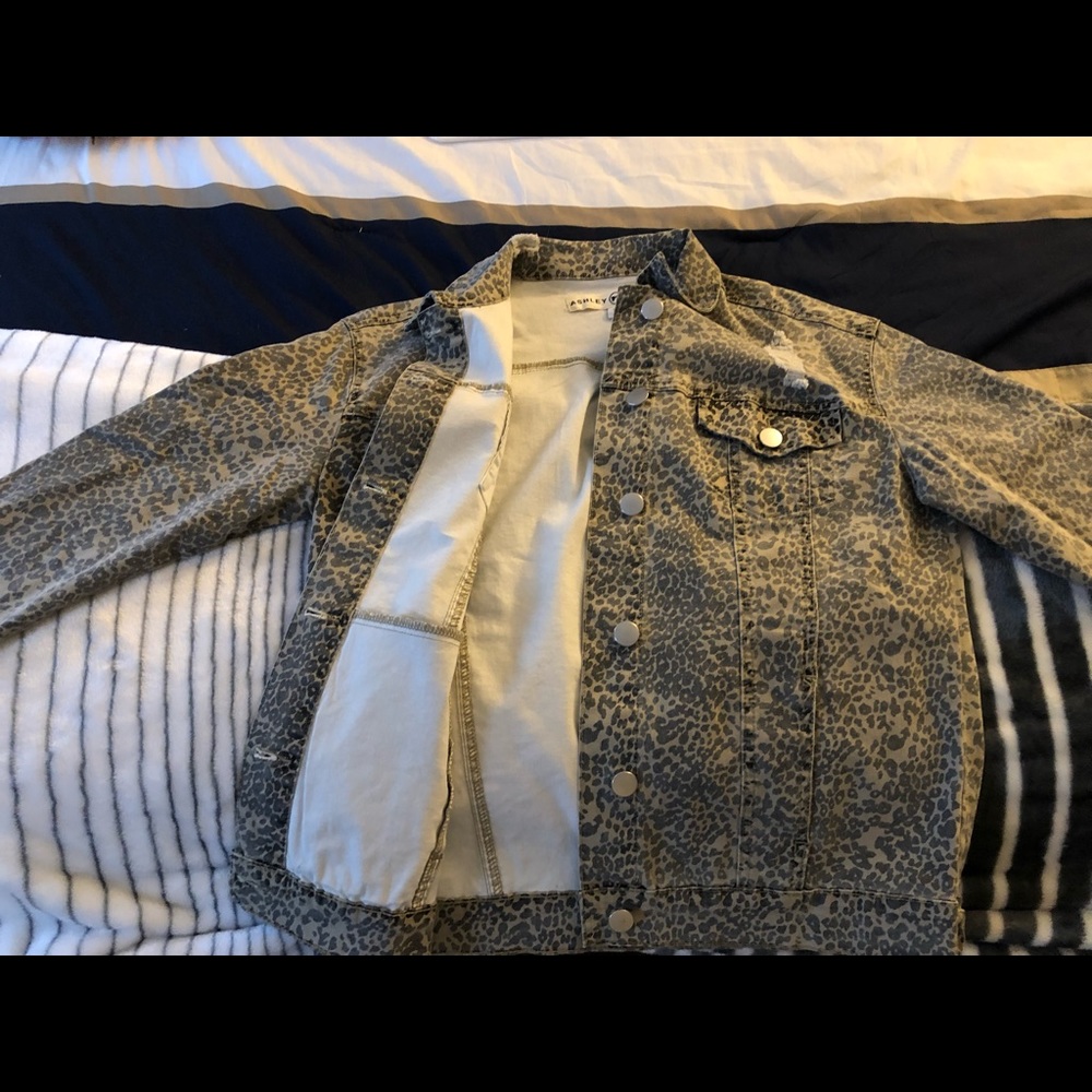 Distressed cheetah jacket